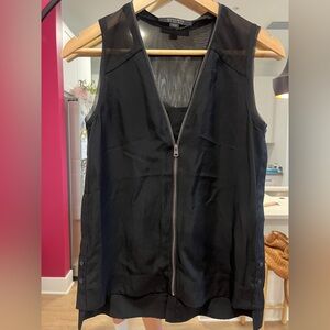 AllSaints Black Top with Zipper